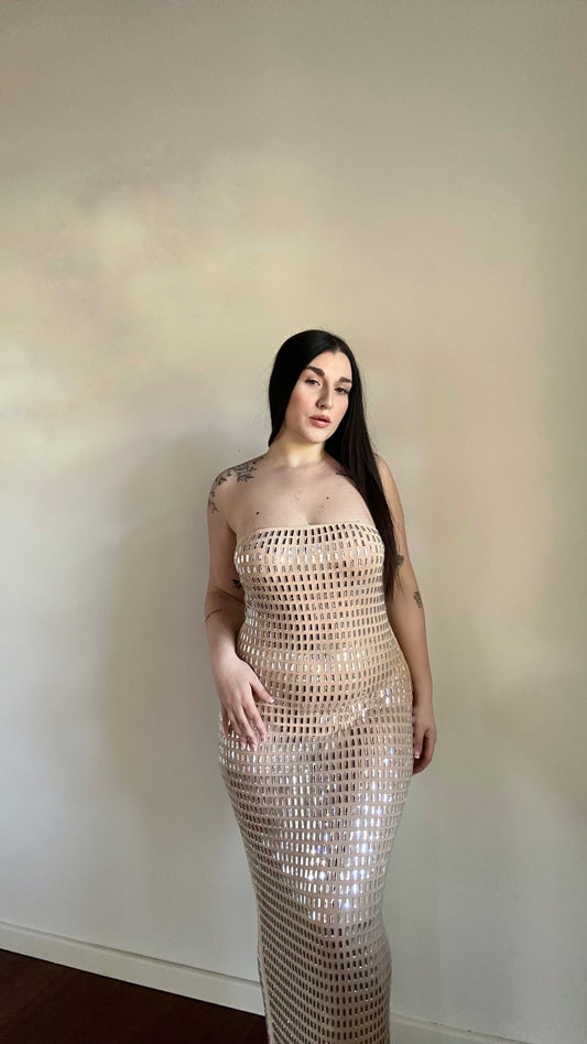 Maxi Dress Luxury Nude Manhattan